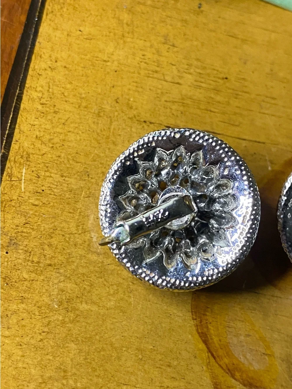 Vintage Cluster Stud Earring Trio - Clear and Black